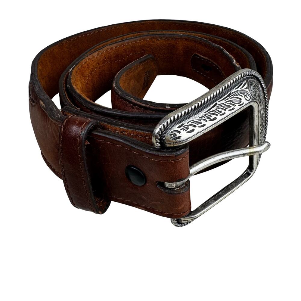 3D Belt Company Brown Genuine Leather Belt Made in Dominican Republic Size 44